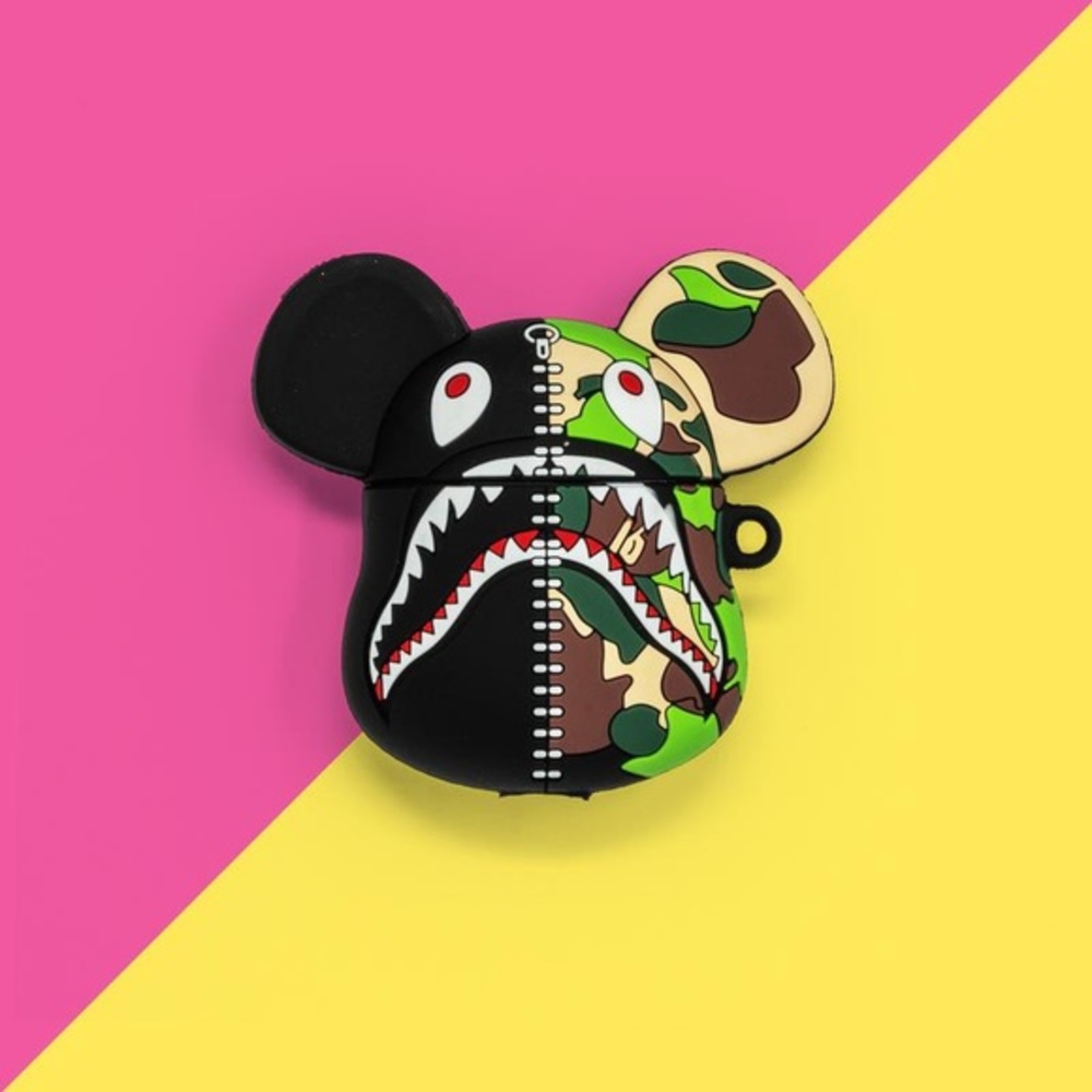 Bape Shark Camo Silicone Cover For AirPods…